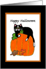 Happy Halloween - Cat - Pumpkin card