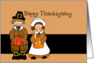 Happy Thanksgiving- Pilgrims with Pumpkins card