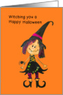 For children on Halloween - Witch painting card