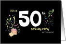 Birthday Invitation for 50th - Surprise Party - Confetti card