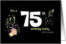 Birthday Invitation for 75th - Surprise Party - Confetti card