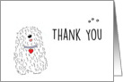 Thank You - PawPrints- Komondor -Dog card
