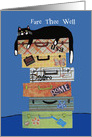 Fare Thee Well - Goodbye - Cat with Suitcases card