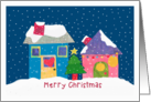 Merry Christimas - Christmas Houses - Winter Scene card