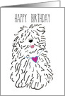 Birthday Komondor Dog card