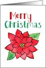 Poinsettia Merry Christmas card