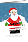 Santa Checking My List Christmas card