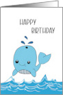 Happy Birthday whale card