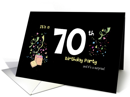 Birthday Invitation for 70th - Surprise Party - Confetti card