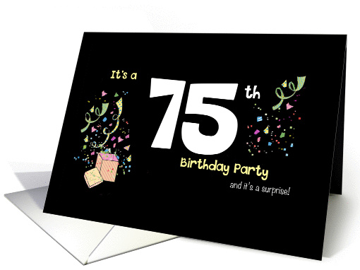 Birthday Invitation for 75th - Surprise Party - Confetti card