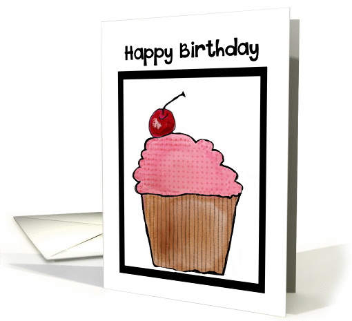 Happy Birthday - Cupcake Cherry On Top card (1457298)