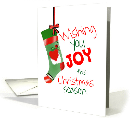 Wishing You Joy - Christmas Card - Christmas Stocking card (1459262)