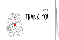 Thank You - PawPrints- Komondor -Dog card