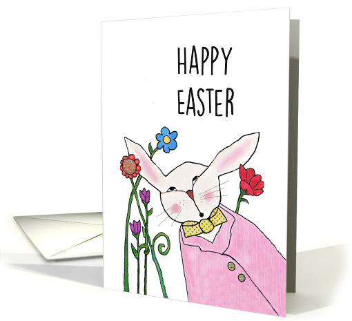 Happy Easter - Bunny Rabbit -Flowers card (1468240)