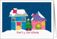 Merry Christimas - Christmas Houses - Winter Scene card