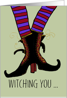 Witch Boots on Halloween card