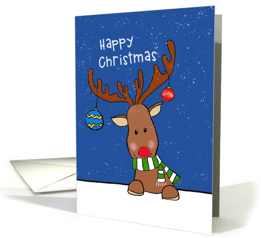 Reindeer in the Snow Happy Christmas card (1713098)