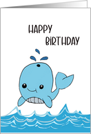 Happy Birthday whale card