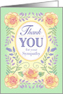 Yellow Peach Roses Thank You Sympathy card