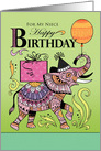 For Neice Happy Birthday Pink Elephant Tattoo card