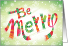 Be Merry Scarves Mittens Christmas card