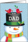 Dad Snowman with 2 Redbirds Christmas card