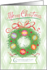 Granddaughter Wreath with Snowflake Ornaments Merry Christmas card