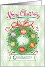 For Grandparents with Snowflake Ornaments Merry Christmas card