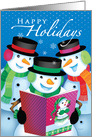 Humorous Snowmen Reading a Snowgirl Magazine Happy Holidays Uncle card