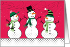 Red Green Snowmen Christmas card