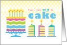 Birthday Cake Celebrate Yellow Blue card