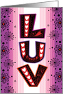 Luv U Hearts Happy Valentines Day Red Pink card