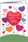 Colorful Heart Flowers Valentines Day Garden card