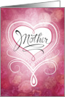 Mother Pink Red Handmade Paper Flowers Scroll Heart Valentine card