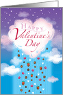 Heart Cloud Happy Valentine’s Day Raining Chocolate Candy card