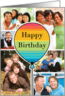 Colorful Happy Birthday Balloon Day Custom Photo Collage From All card