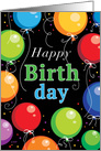Happy Birthday Balloons Confetti Business card