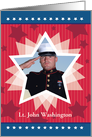 Graduation Commission Announcement Stripes Stars Custom Photo card
