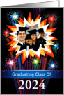 Graduation Party Invitation Colorful Fireworks Custom Photo And Year card