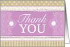 Thank You Wedding Rustic Pink Burlap Lace card