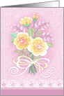 Pink Yellow Rose Lace Mother’s Day Bouquet For Mom From Son card