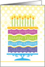 Happy Birthday 4 Layer Cake and Candles Business card