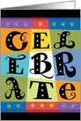 Birthday Celebrate Stars Hand Lettered Business card