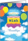 Happy Birthday Cake Make a Wish Custom Name B card
