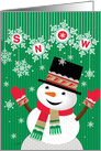 Happy Holidays Snowman Welcoming Snow card