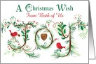 Merry Christmas Joy from Both of Us Hand Lettered card