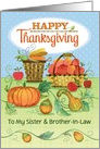 My Sister & Brother-in-Law Happy Thanksgiving Pumpkins Apples Corn card