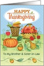 My Brother & Sister-in-Law Happy Thanksgiving Pumpkins Apples Corn card