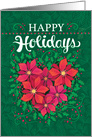 Happy Holidays Poinsettia Heart Christmas Business card