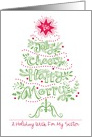 Sister Christmas Tree Jolly Cheery Happy Merry card